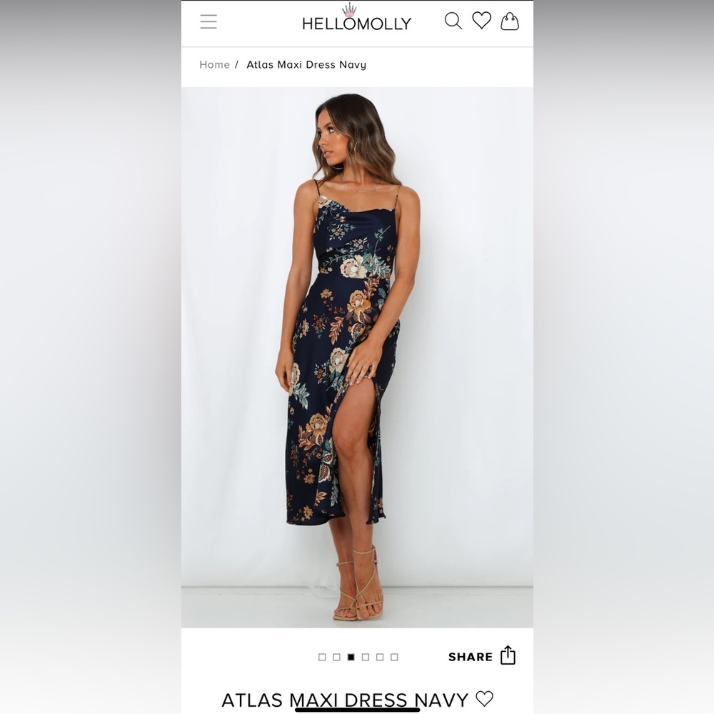 Hello Molly Navy Floral Midi Dress